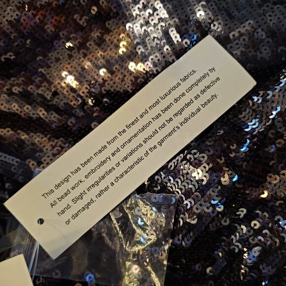 Aidan Mattox Metallic Sequin Spaghetti Strap Cocktail Dress - Picture 5 of 8